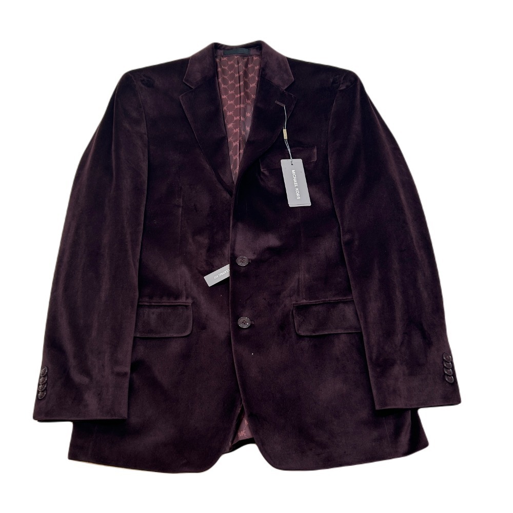 Michael Kors Velvet Sport Coat‎ Mens 38R 38 Burgundy Red Classic Fit $295